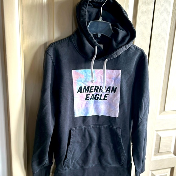 American Eagle Unisex Hooded Sweatshirt Grey Size M - Picture 1 of 5